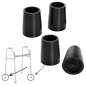 Aaram Tp-09 Universal Replacement Tips For Walker With Dia Between 1 Inch To 1.2
