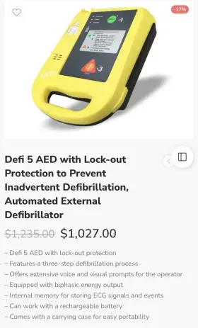 Aec Defi5 Defi 5 Aed With Lock-out Protection To Prevent Inadvertent Defibrillation