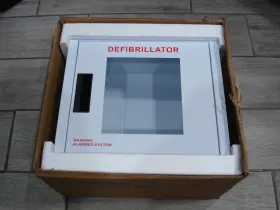 Aed 810104540216 New-alarmed Defibrillator Wall Mounted Storage Cabinet Box Sz. L