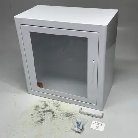 60112 Arky Indoor Surface Mounted Aed Cabinet With Alarm 15 Inch X15 X8 White
