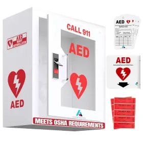 Avicenna Innovations 198715912135 Steel Aed Cabinet Kit Wall Mount Box With Snaplock Turnkey Solution Inclu
