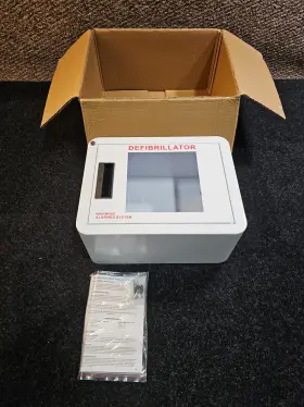 Cb1-s Cubix Safety Premium Alarmed Compact Aed Cabinet White Steel