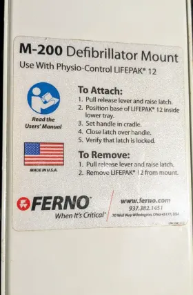 H7000 Ferno Wall / Countertop Mounting Bracket For Lifepak 12 And 15 Mount #3