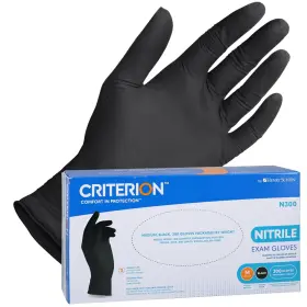 Henry Schein 304040178478 Criterion N300 Nitrile Exam Gloves Black 300/box Latex-fr