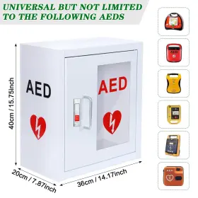 Likom 762715864451 Cabinet Defibrillator Wall Mount Storage Aed Stainless Steel #2