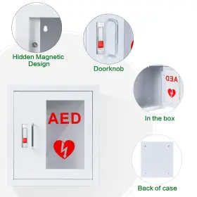 Likom 762715864451 Cabinet Defibrillator Wall Mount Storage Aed Stainless Steel #3