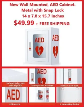 Mc-2-w Plugsharge New Aed Defibrillator Wall Mounted Storage Cabinet