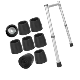 Mfe-walkertip-8pcs-28mm-hi Strendier Mfe Walker And Commode Tips Set Of 8 1-1/8 Inch Black Rubber Replacement Feet