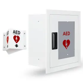 Tripolss 717382019819 Aed Defibrillator Cabinet Recessed Wall Steel Metal First Aid Box With M