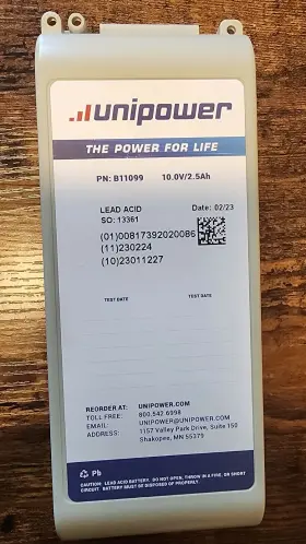 B11099 Unipower 10.0v/2.5ah