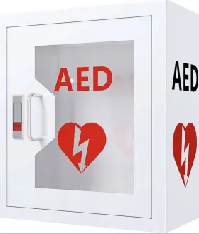 Wensha 445035677637 Aed Cabinet Wall Mount Steel Defibrillator Storage Case With Pvc Clear Window A