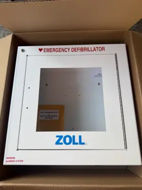 8000-0855-01 Zoll New Emergency Defibrillator Metal Wall Cabinet With Hardware