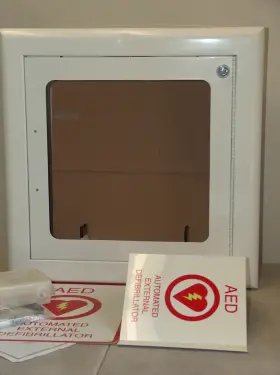 8000-0814 Zoll 8000-0855 Aed Enclosure Wall Mount White Flush With Alarm 17 Inch X 9
