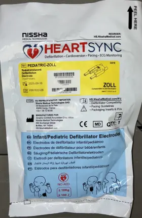 D318 Zoll Pediatric-zoll Radiolucent Defibrillation Electrode Exp. 09/2025