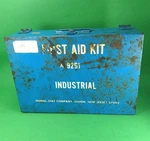 Vintage Blue Acme Industrial First Aid Kit #9291 Metal Wall Box W/ Vtg Contents. Fixed Price $27.00.