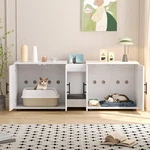 Double Room Litter Box Enclosure Cabinet Odor-reducing Mat American White Oak. Fixed Price $124.19.