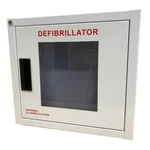 Large Defibrillator Wall Cabinet With Rounded Corners, Window, And Alarm. Fixed Price $160.00.