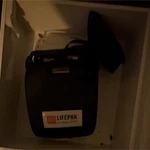 Physio-control Lifepak Cr Plus Aed Defibrillator W/ Wall Cabinet, Case, Mask. Fixed Price $300.00.