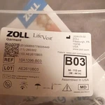 Zoll Lifevest Garment For Cardiology Use, Mpn 10A1096-B03 Exp 2026-03-02. Fixed Price $50.00.